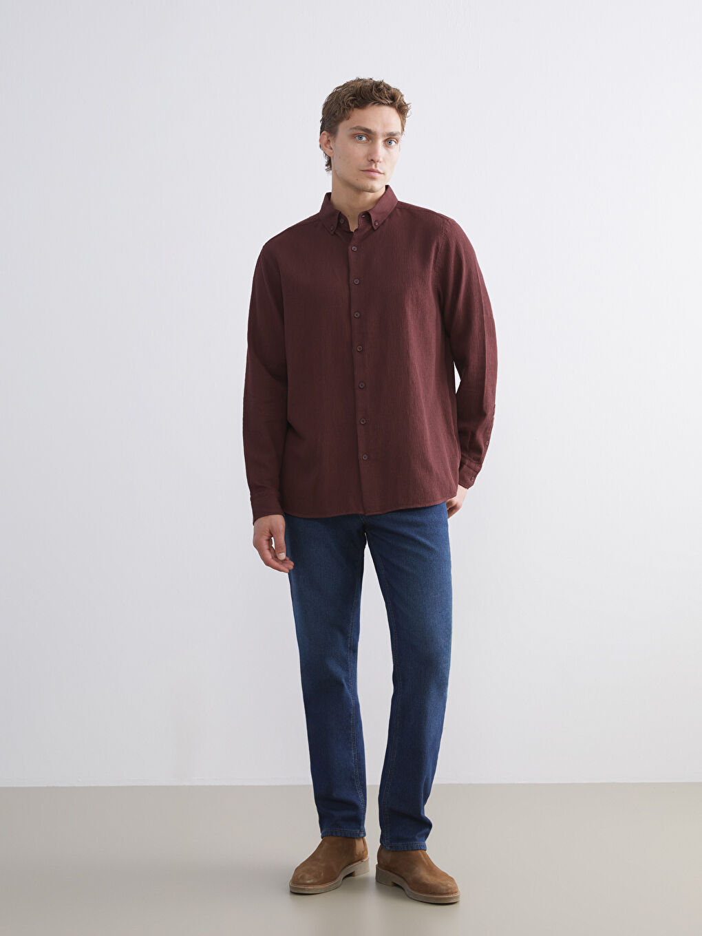Regular Fit Long Sleeve Men's Shirt-1