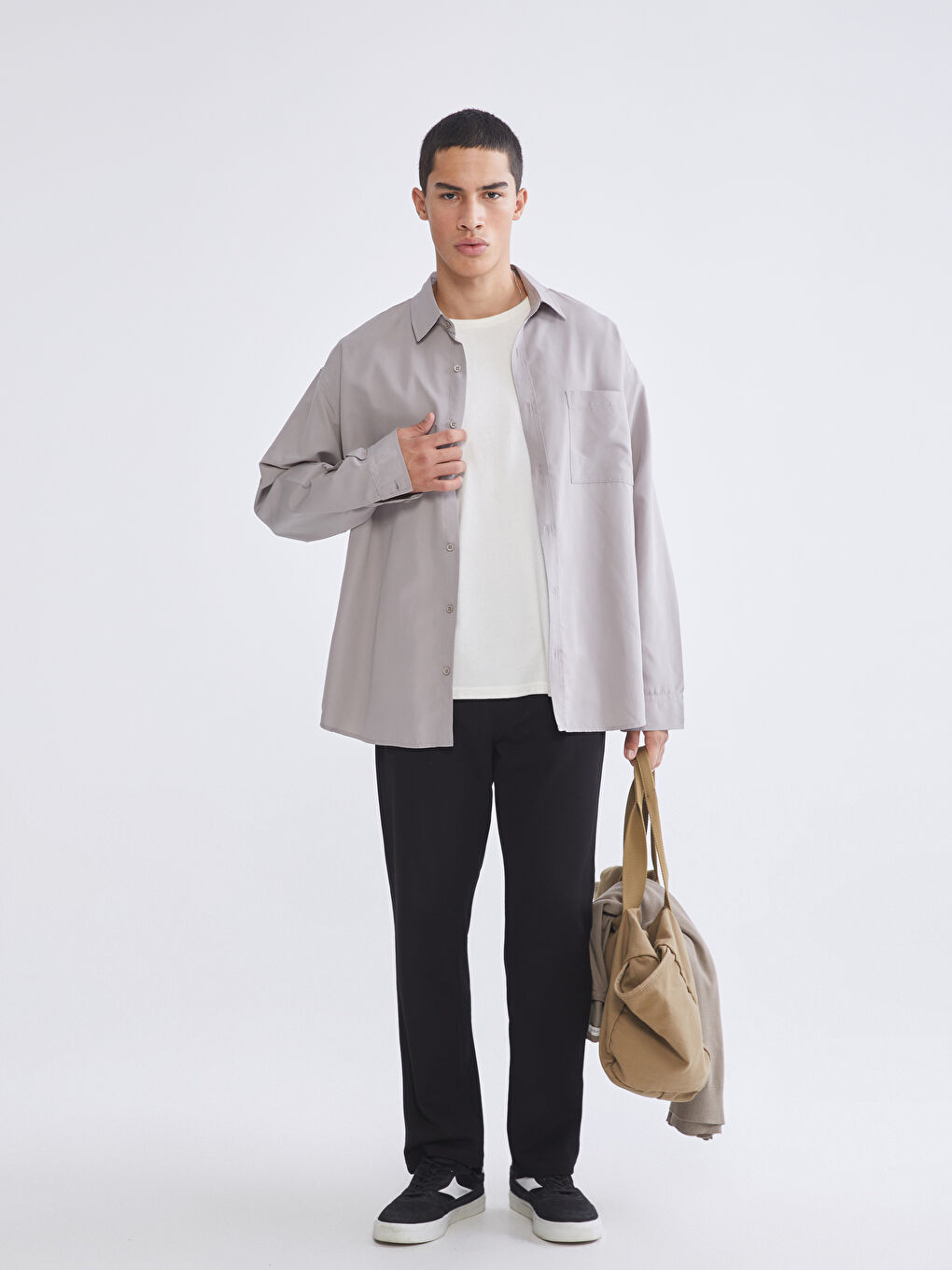 Siyah Standart Kalıp Erkek Eşofman Altı