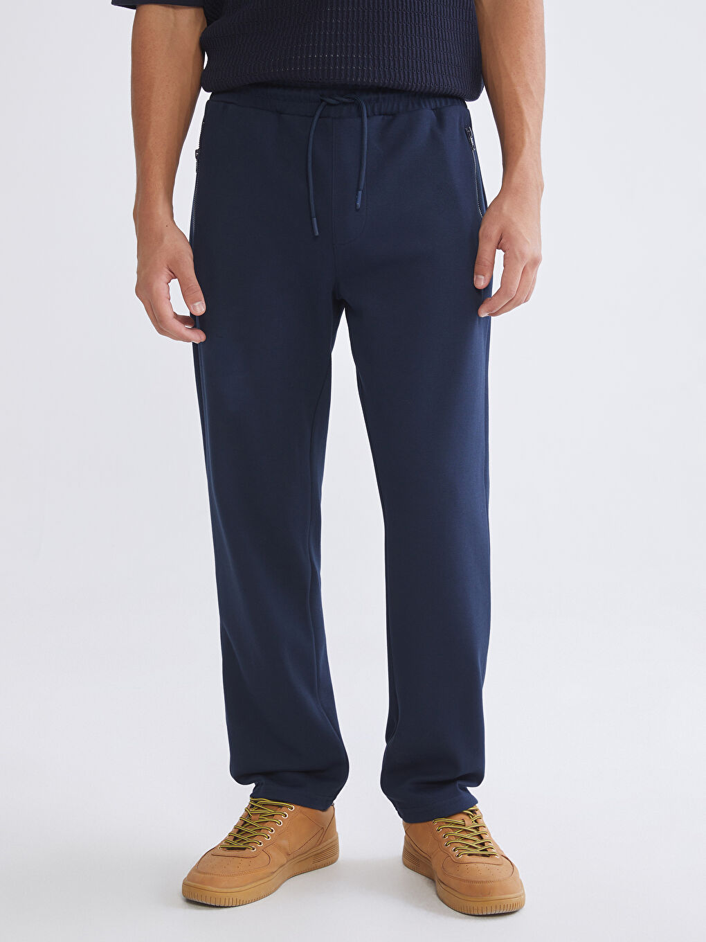 Lacivert Standart Kalıp Erkek Eşofman Altı-1