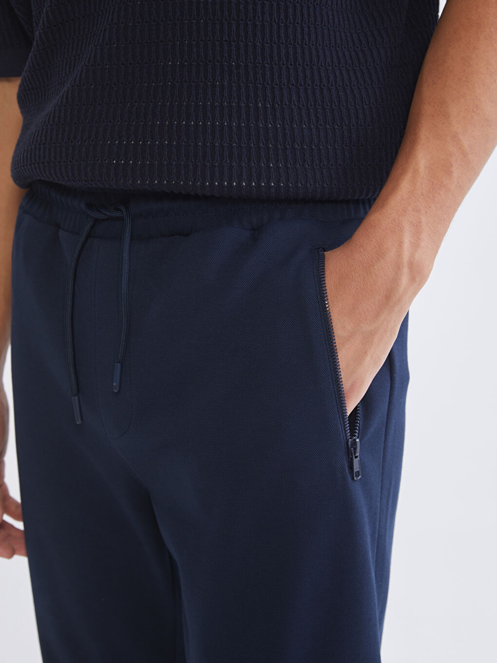 Lacivert Standart Kalıp Erkek Eşofman Altı-2