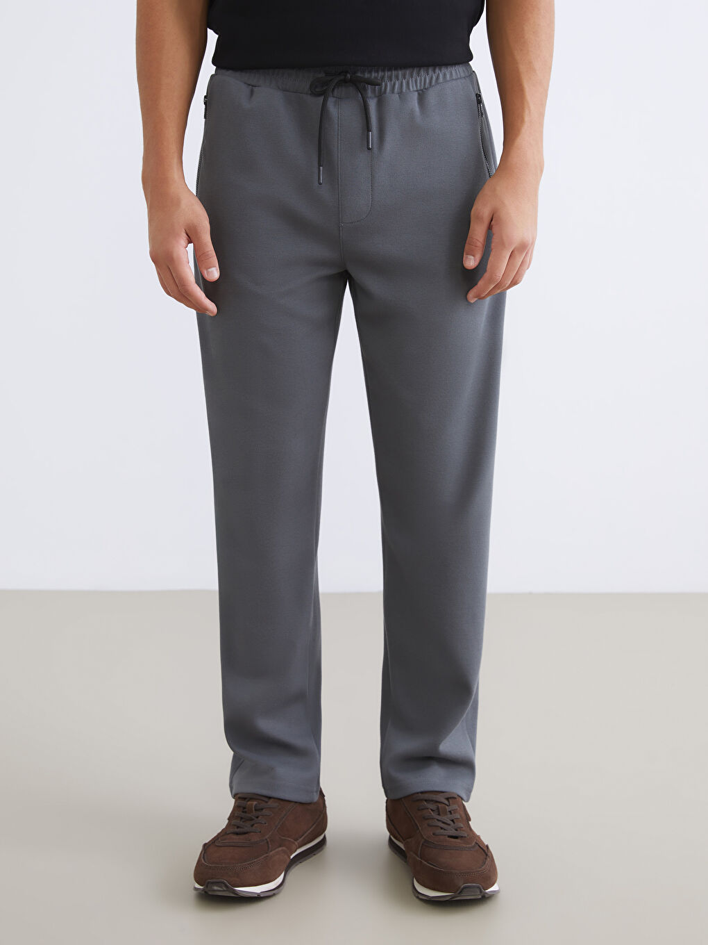 Gri Standart Kalıp Erkek Eşofman Altı-1