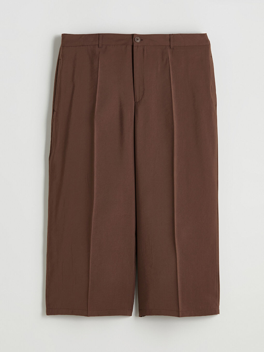 Kahverengi Modal Karışımlı Kadın Pileli Pantolon-6