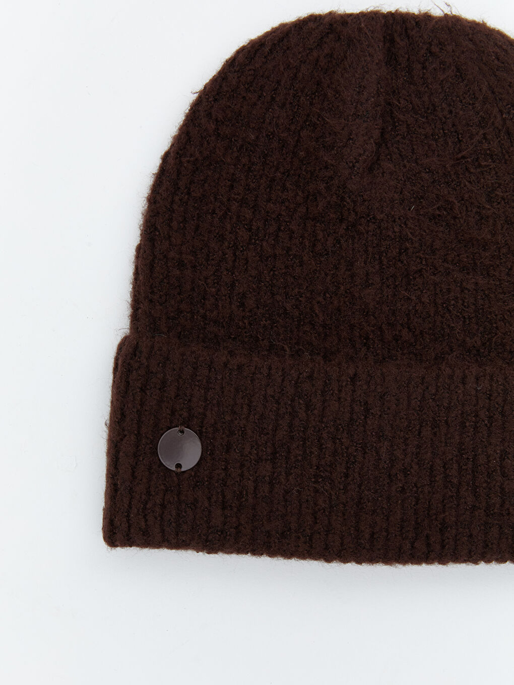 Kahverengi Basic Kadın Triko Bere-1