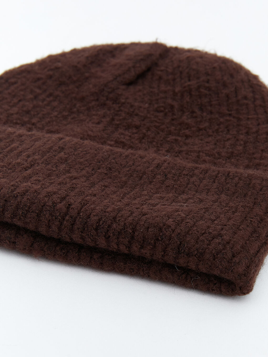 Kahverengi Basic Kadın Triko Bere-2