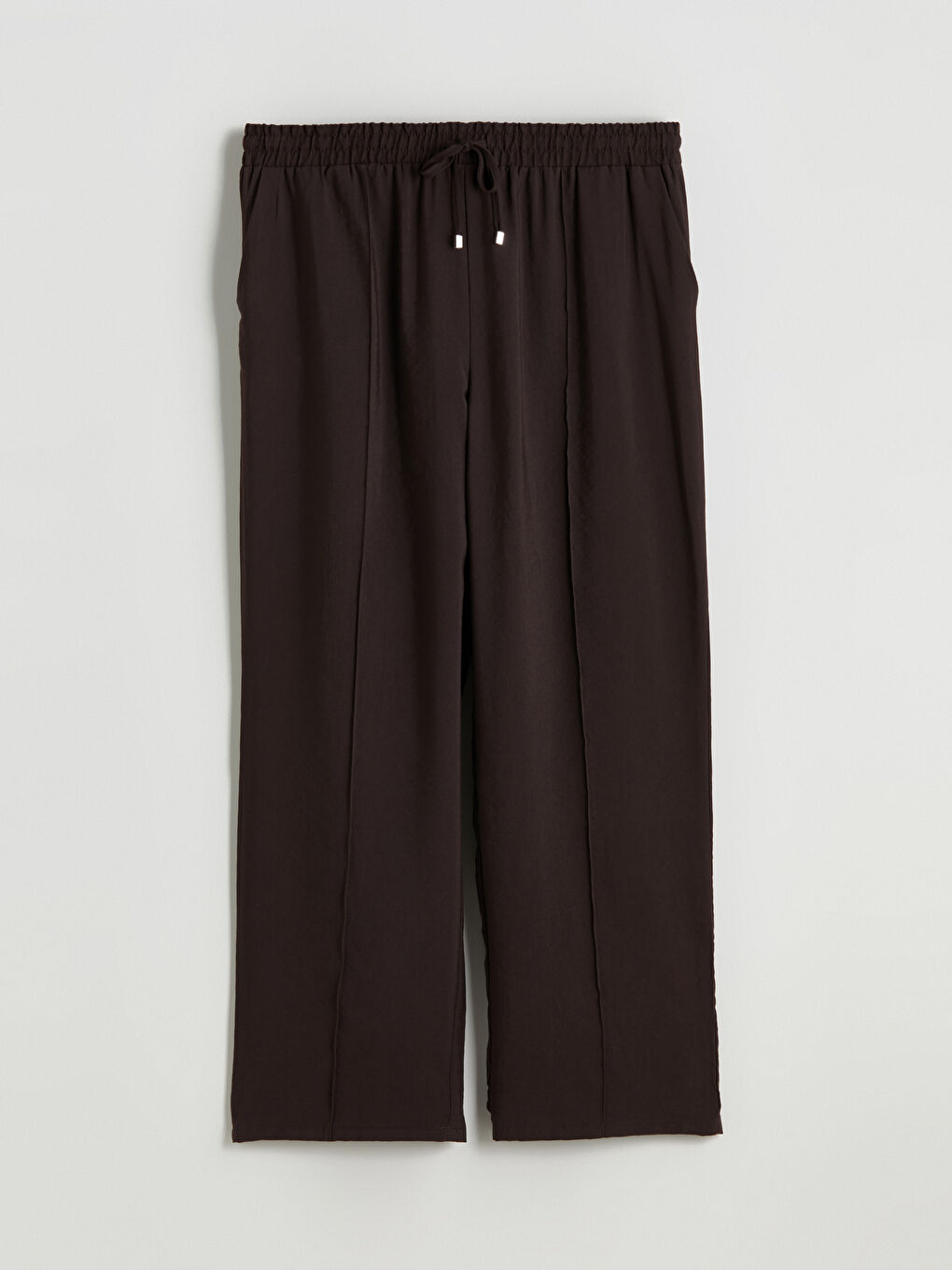 Kahverengi Beli Lastikli Modal Karışımlı Kadın Pantolon-6