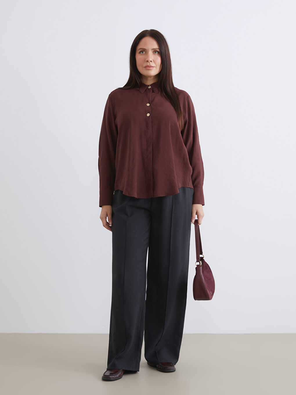 Siyah Beli Lastikli Modal Karışımlı Kadın Pantolon-1