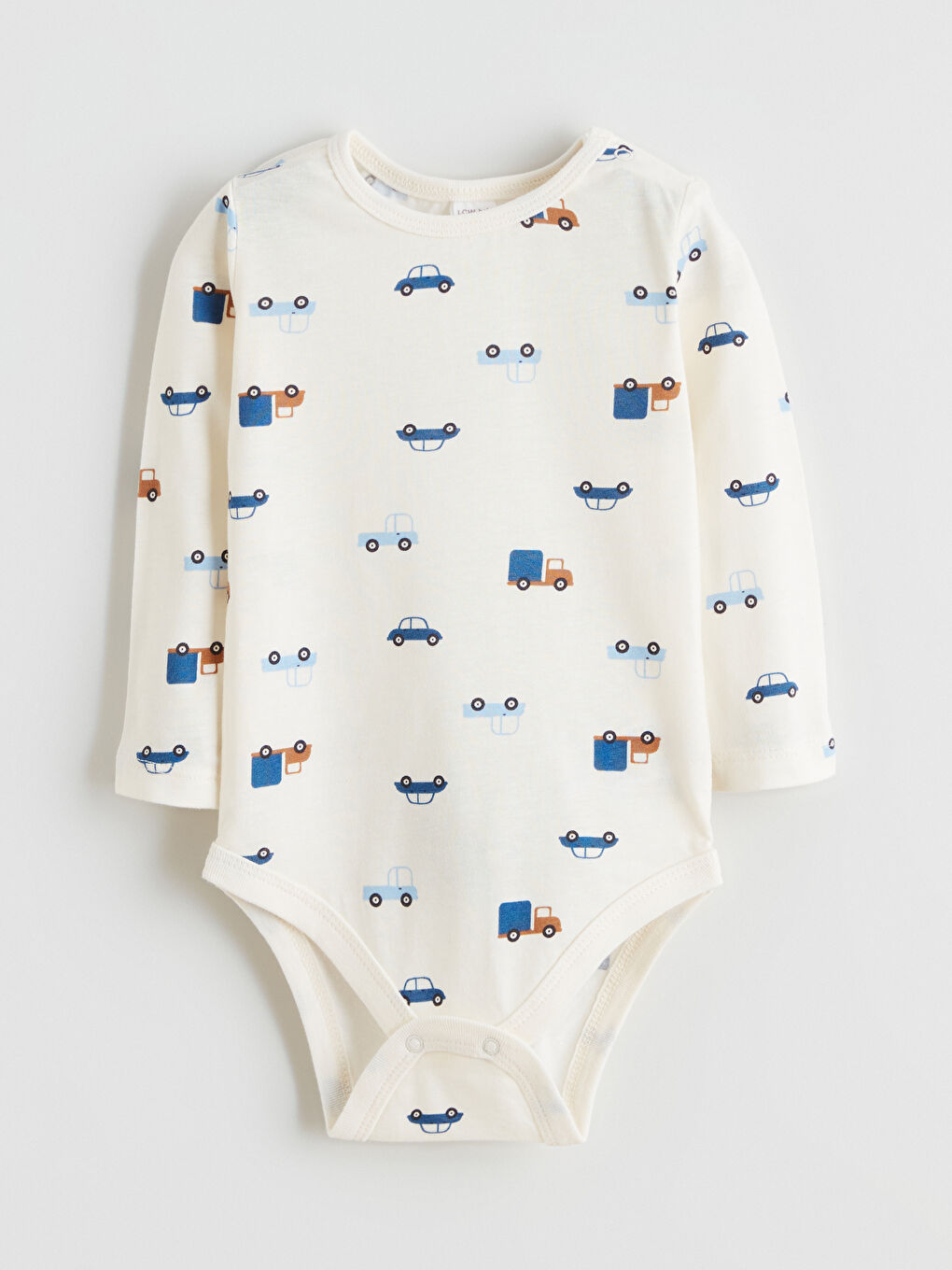 Ekru Bisiklet Yaka Erkek Bebek Çıtçıtlı Body ve Pantolon-1