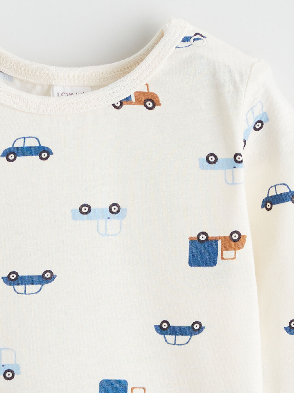 Ekru Bisiklet Yaka Erkek Bebek Çıtçıtlı Body ve Pantolon-2