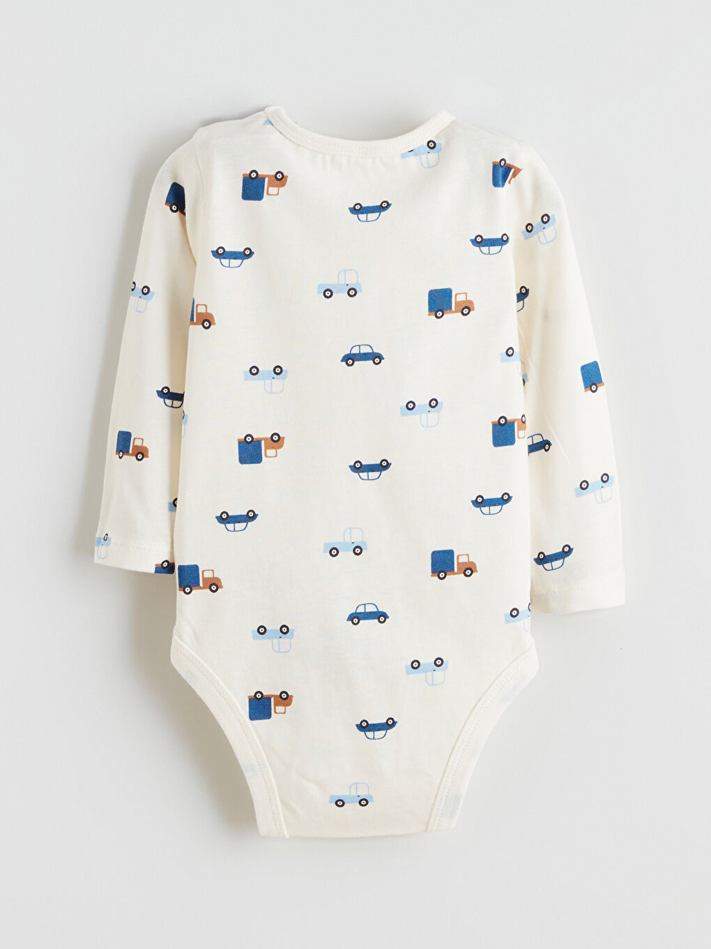 Ekru Bisiklet Yaka Erkek Bebek Çıtçıtlı Body ve Pantolon-3