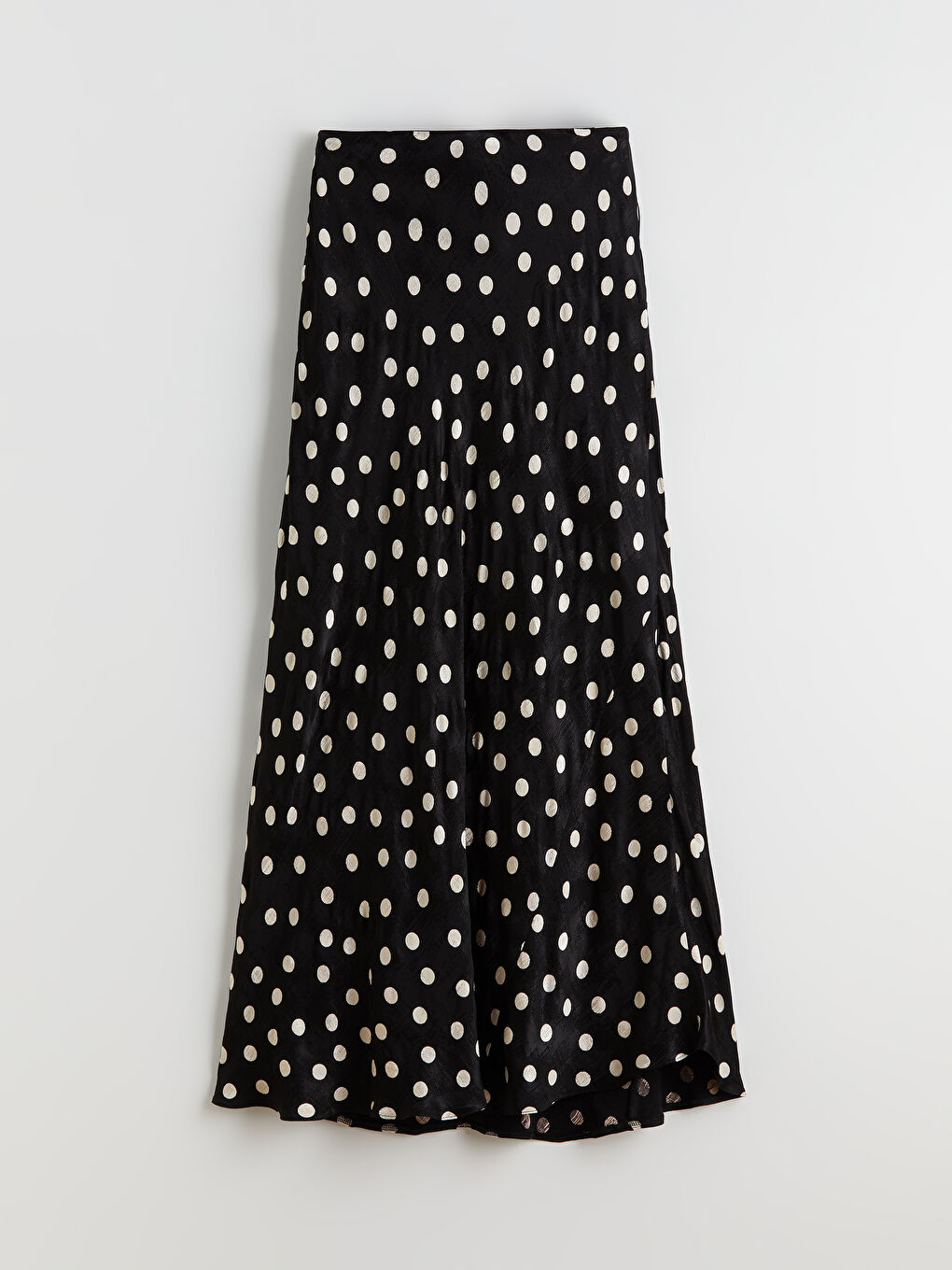 Siyah Beli Lastikli Puantiyeli Etek-5