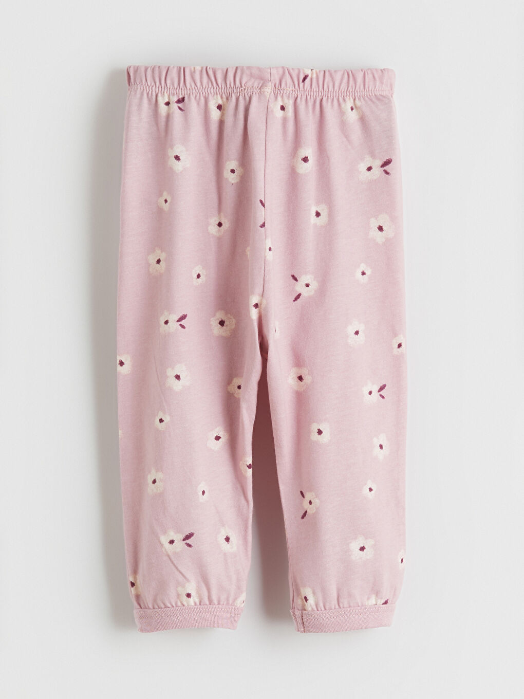 Pembe Bisiklet Yaka Çiçekli Kız Bebek Pijama Takımı-6