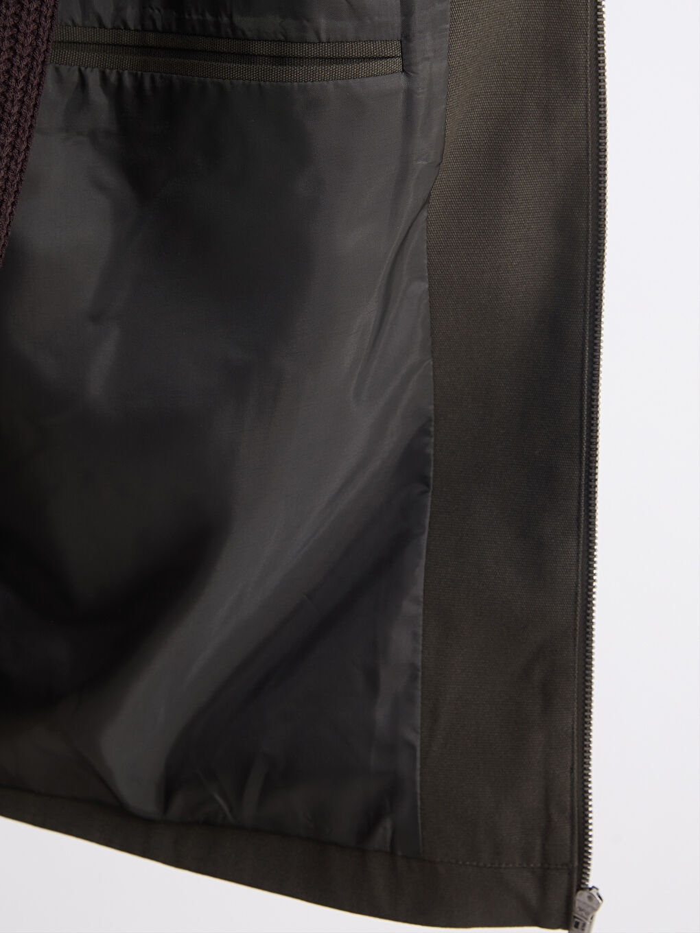 Haki Rahat Kalıp Kadife Yaka Erkek Mont-3