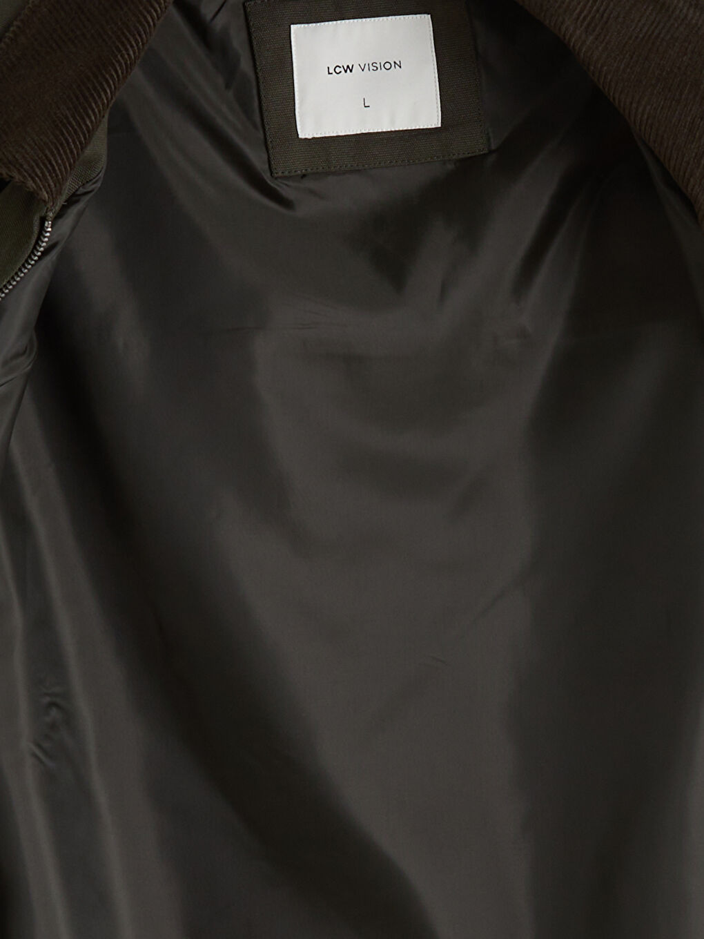 Haki Rahat Kalıp Kadife Yaka Erkek Mont-6