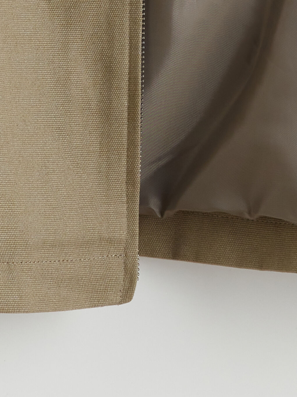 Bej Rahat Kalıp Kadife Yaka Erkek Mont-13