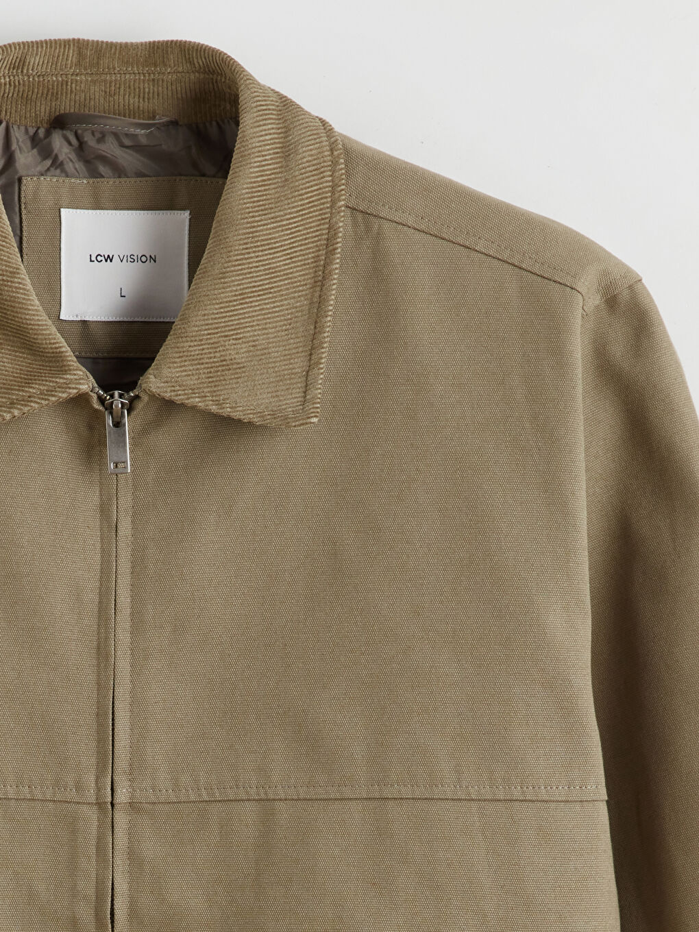 Bej Rahat Kalıp Kadife Yaka Erkek Mont-15