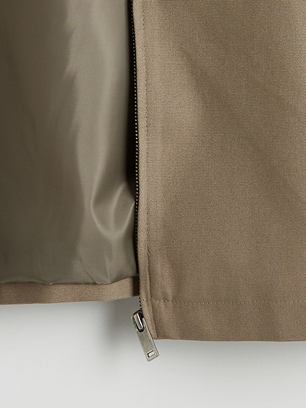 Bej Rahat Kalıp Kadife Yaka Erkek Mont-14