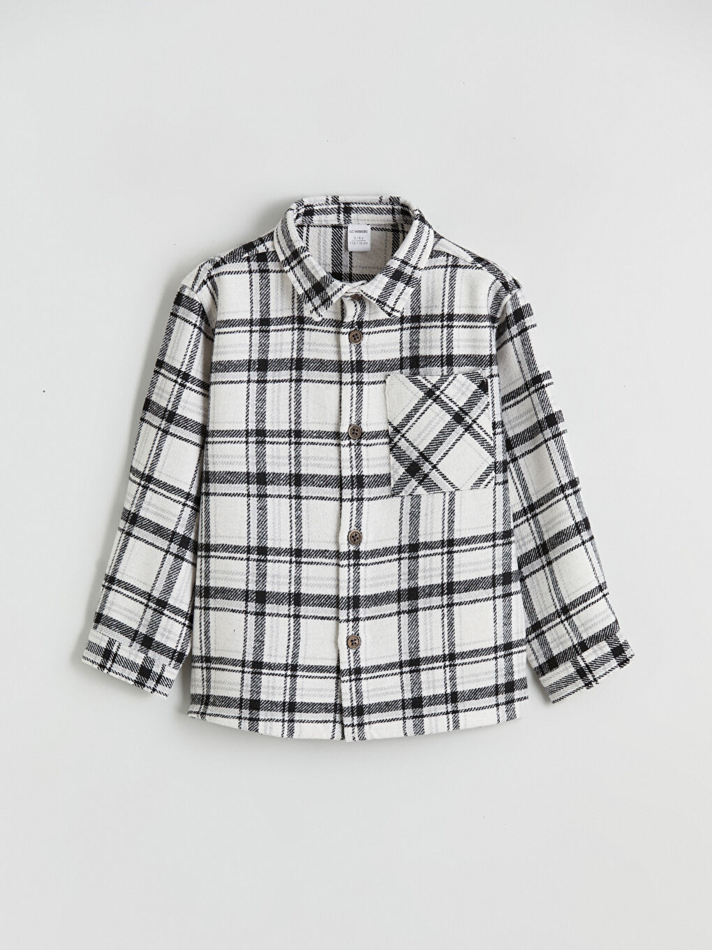 Ekru Ekose Erkek Çocuk Oduncu Gömlek-2