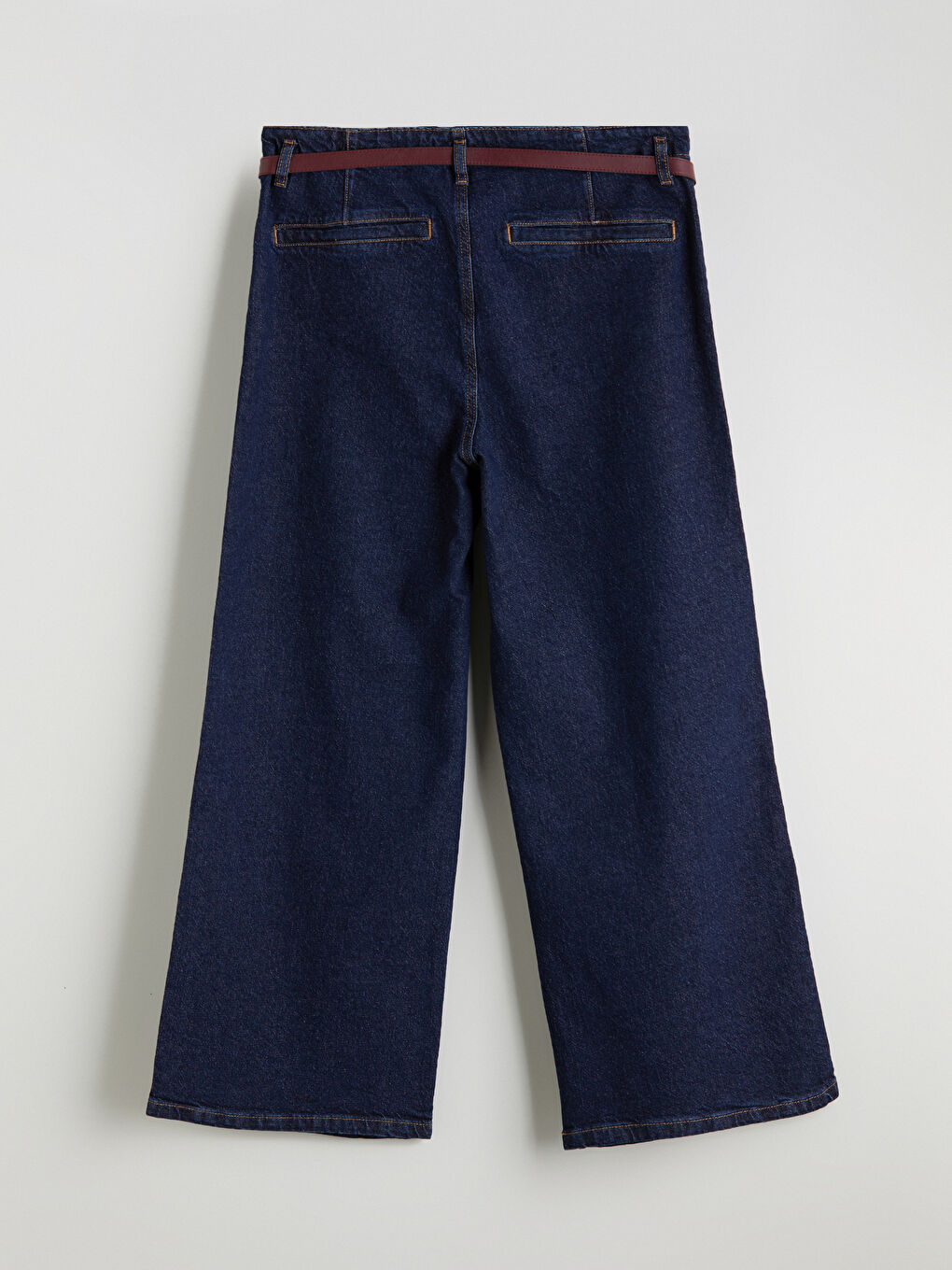 İndigo Büyük Beden Wideleg Kadın Jean Pantolon-7