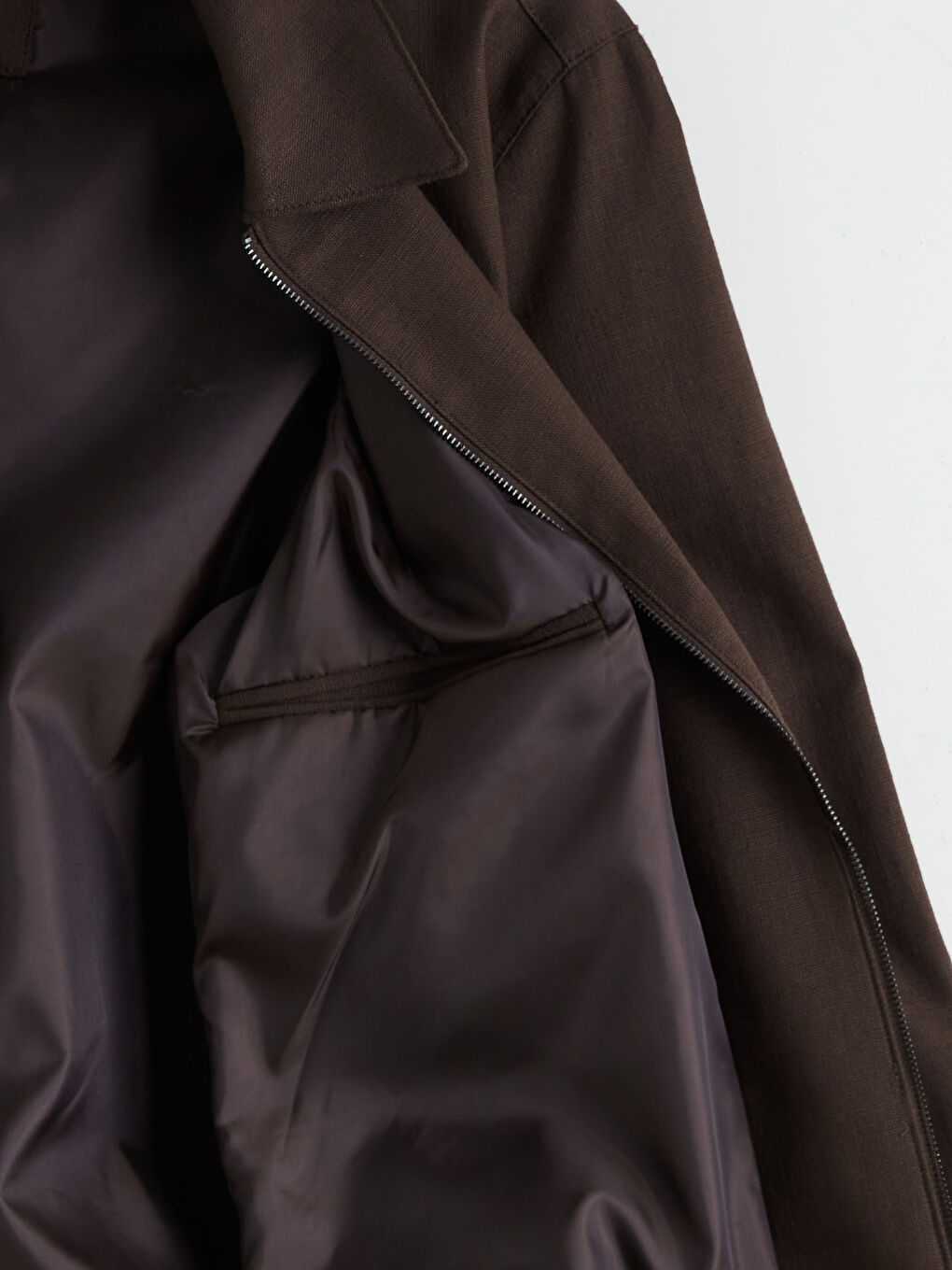 Kahverengi Standart Kalıp Gömlek Yaka Erkek Mont-7