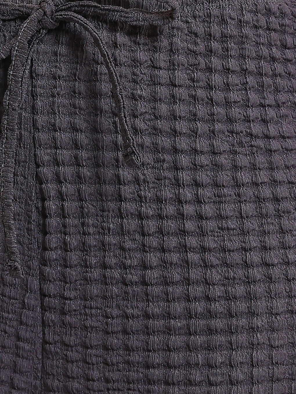 Elasticated Waist Textured Wide Leg Women's Trousers-2