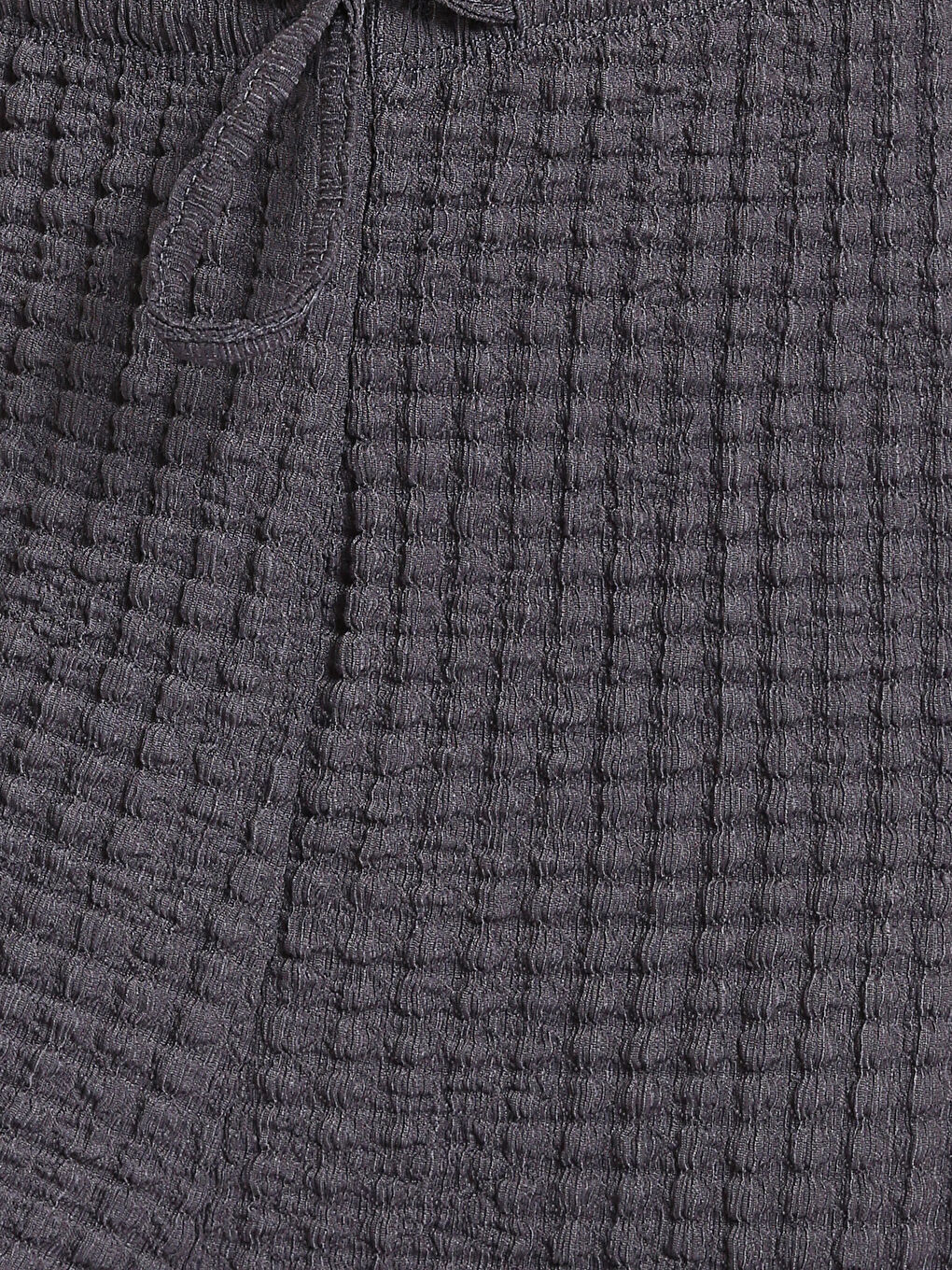 Elasticated Waist Textured Wide Leg Women's Trousers-2