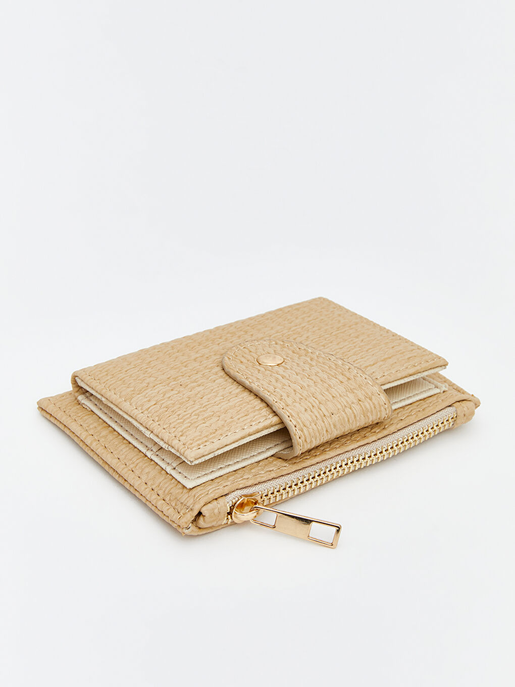 Bej Fermuarlı Kadın Cüzdan-1
