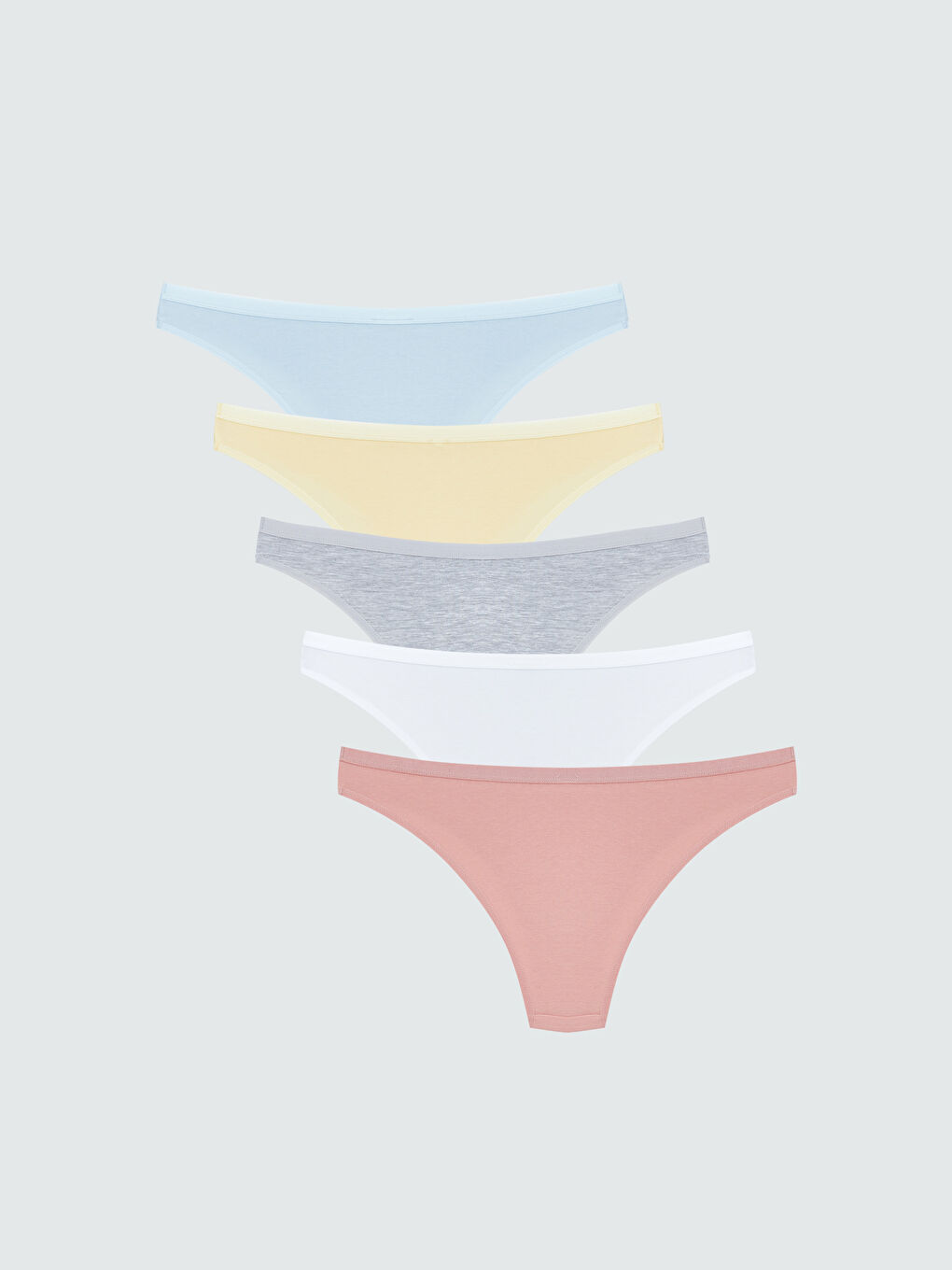 Mavi Düz Brazilian Külot 5'li-1