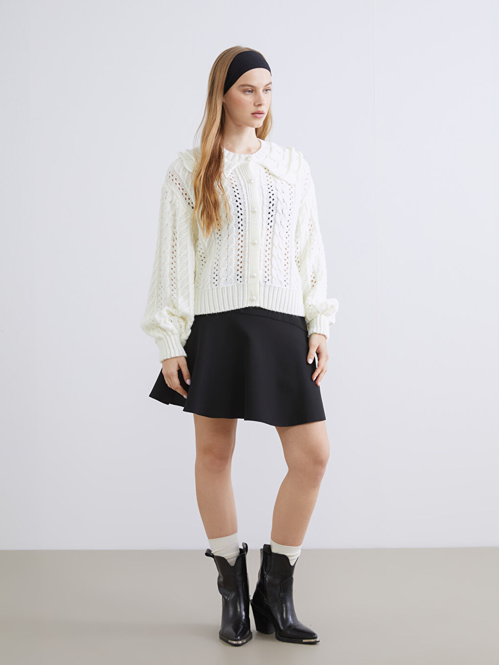 Әйелдер сұрғыштау-қою сары Кардиган-1