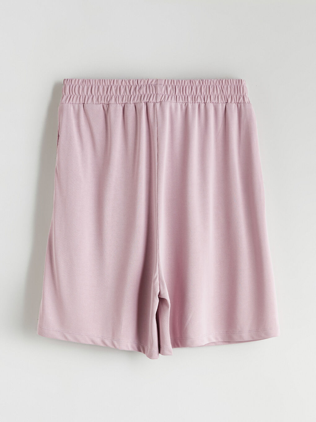Pembe Beli Lastikli Kadın Şort-4
