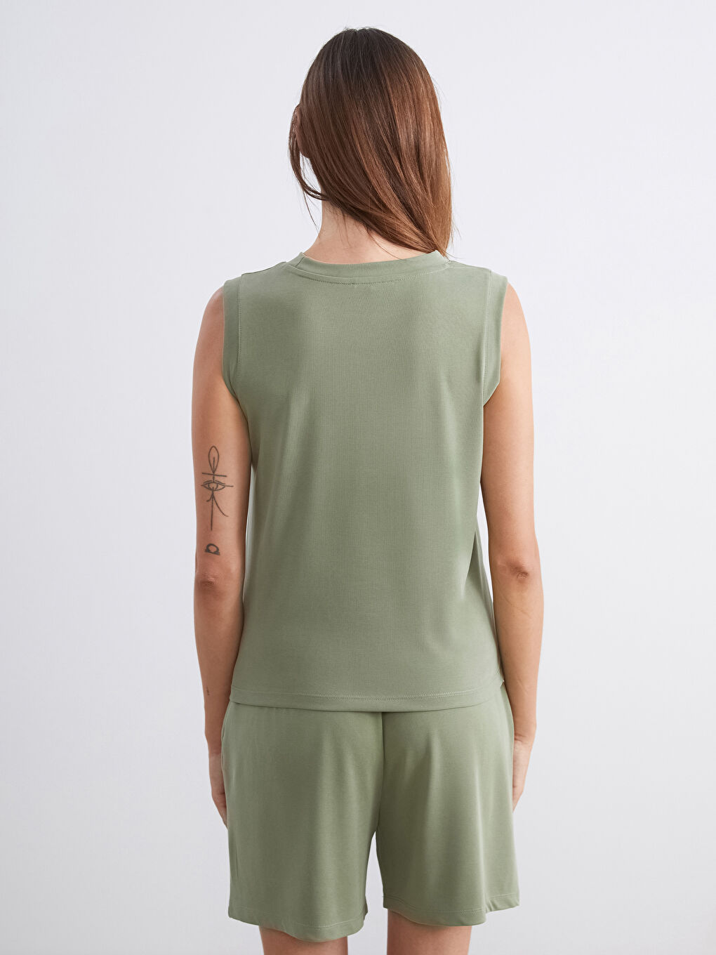 Yeşil Bisiklet Yaka Kadın Atlet-3