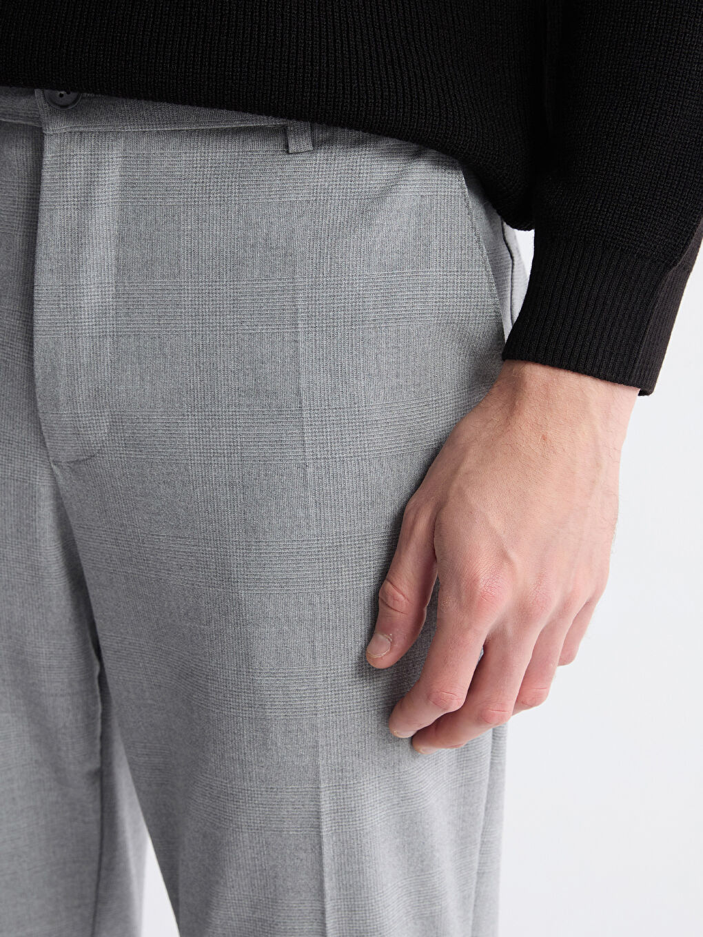 Gri Standart Kalıp Erkek Pantolon-2