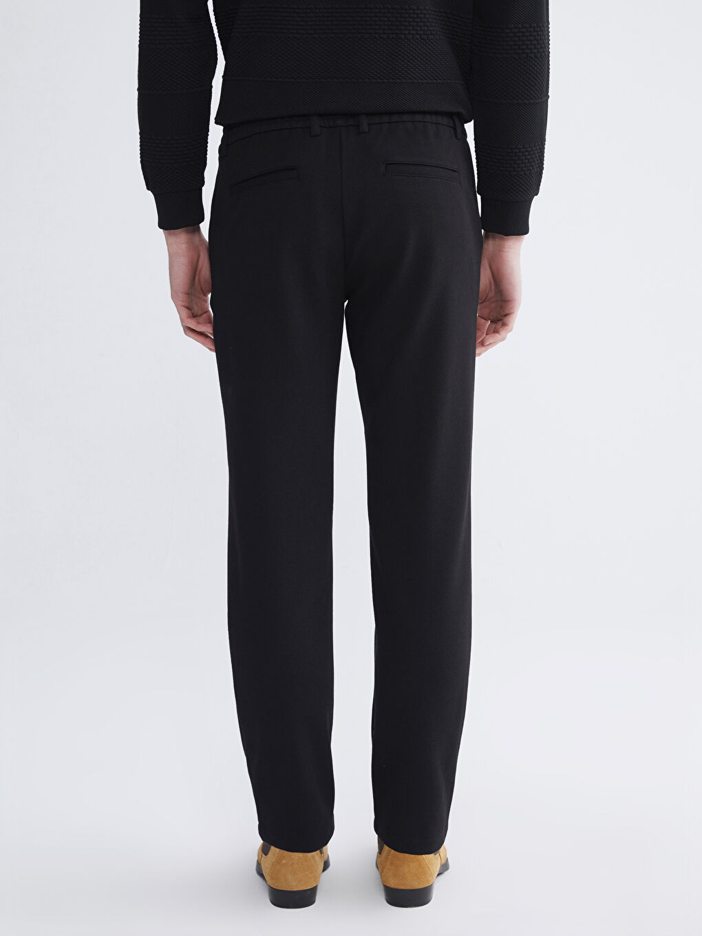 Siyah Standart Kalıp Erkek Pantolon-3