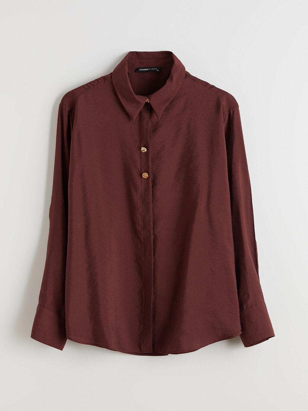 Kahverengi Loose Fit Kadın Gömlek-6