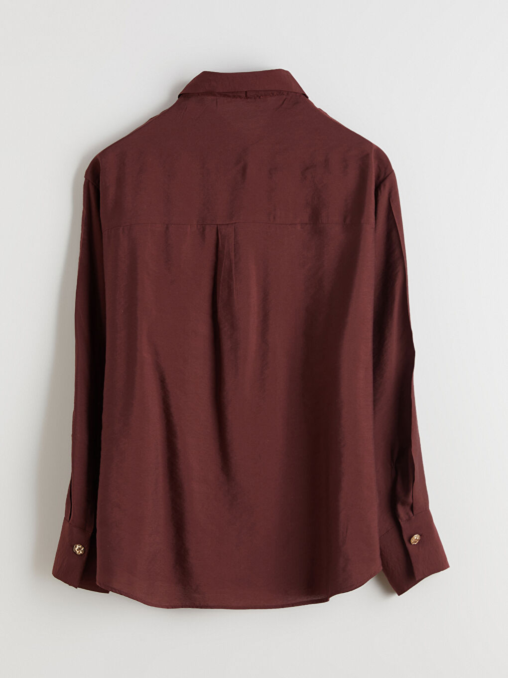 Kahverengi Loose Fit Kadın Gömlek-7