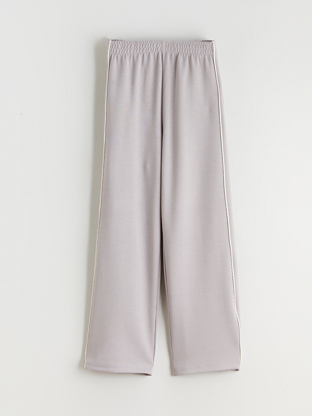 Lila Beli Lastikli Geniş Paça Kız Çocuk Soft Touch Eşofman Altı