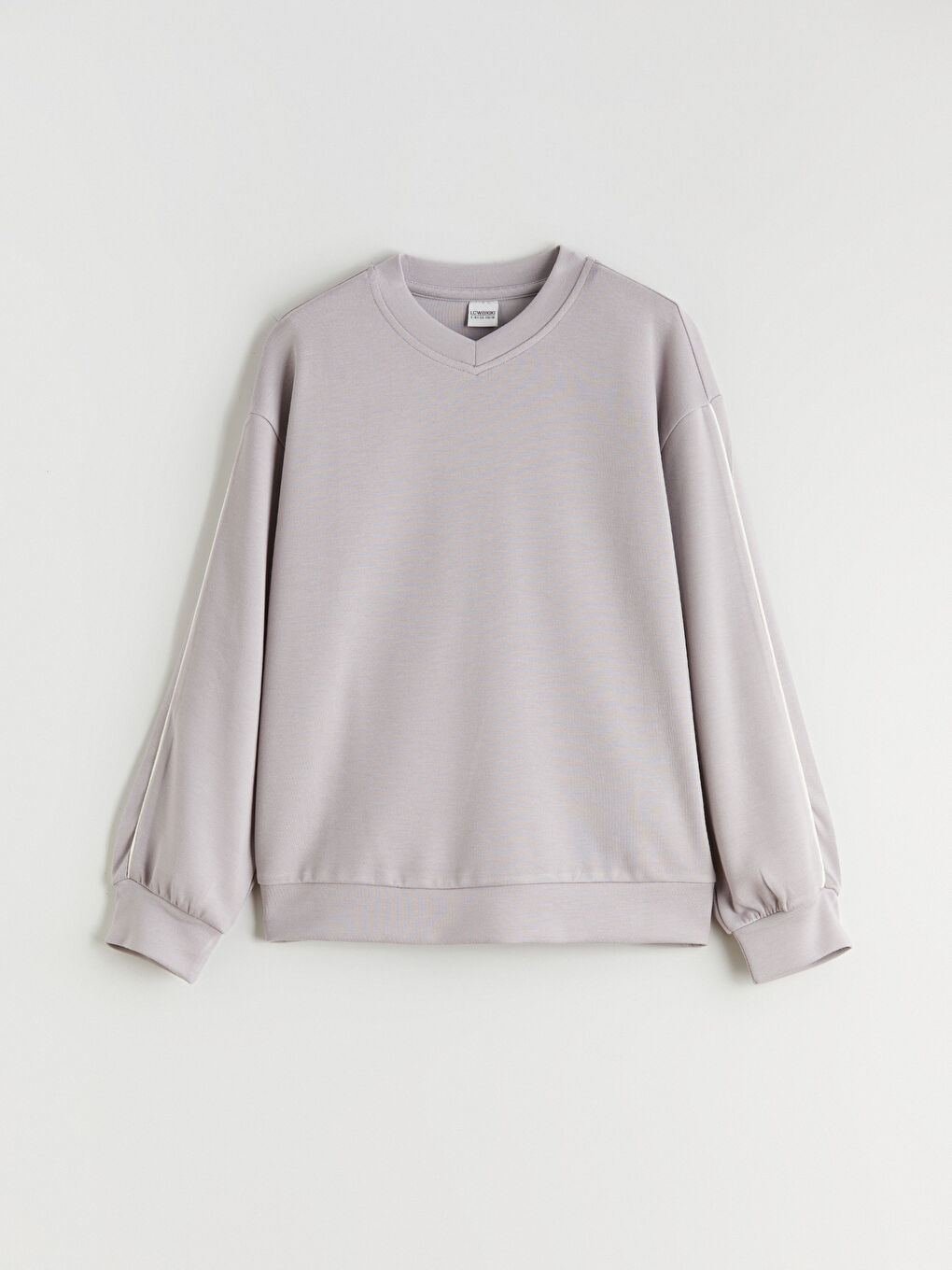 Lila V Yaka Kız Çocuk Soft Touch Sweatshirt
