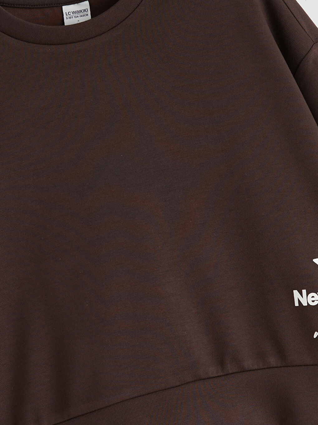 Kahverengi Bisiklet Yaka New York Baskılı Kız Çocuk Soft Touch Sweatshirt-2