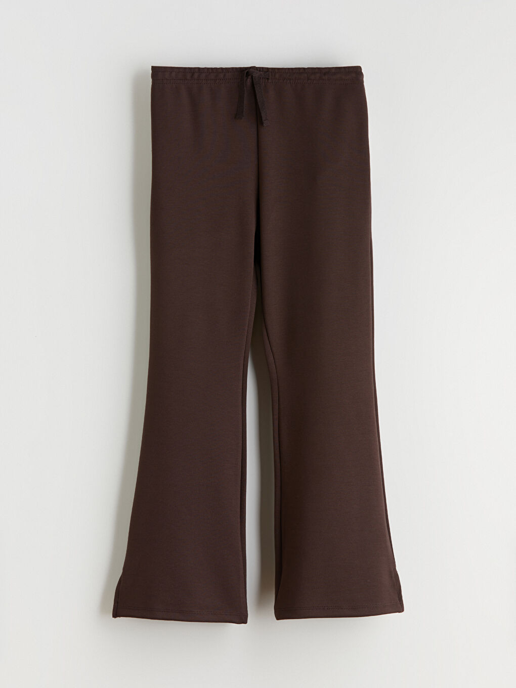 Kahverengi Beli Lastikli İspanyol Paça Kız Çocuk Soft Touch Tayt