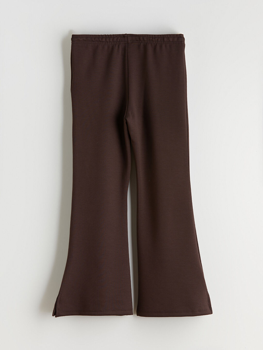 Kahverengi Beli Lastikli İspanyol Paça Kız Çocuk Soft Touch Tayt-1