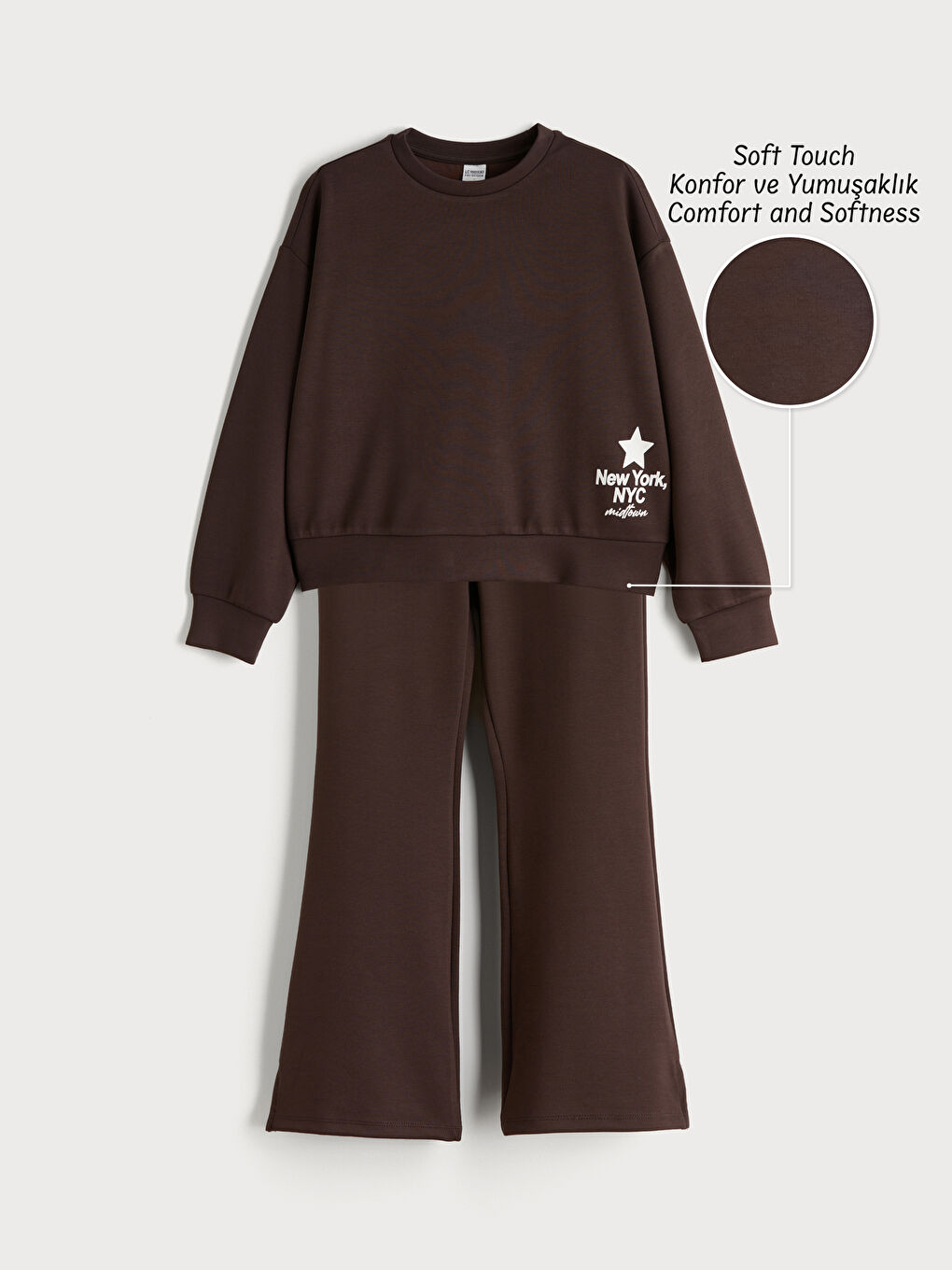 Girls' Crew Neck Soft Touch Sweatshirt and Leggings