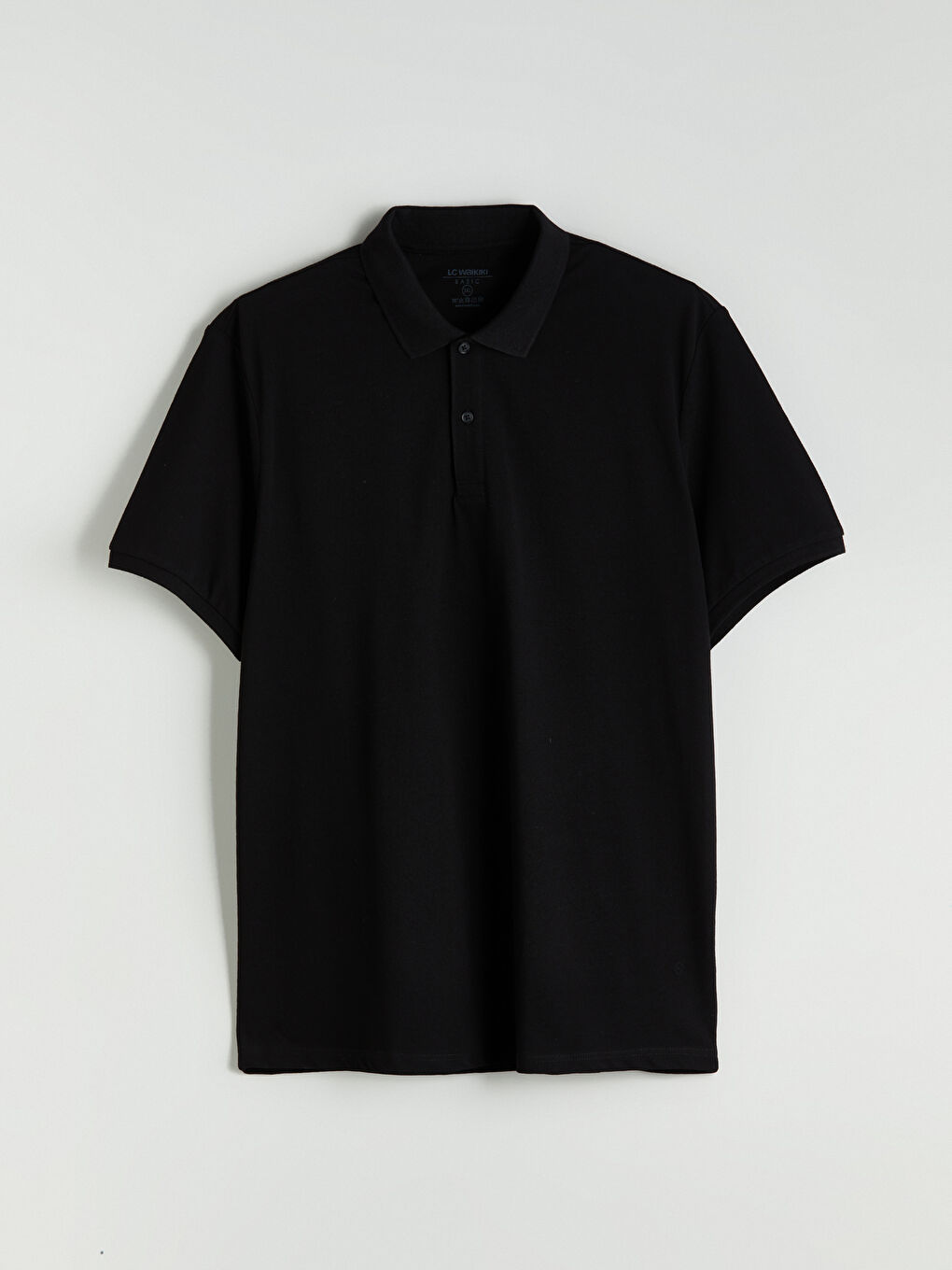 Siyah Büyük Beden Polo Yaka Pike Erkek Tişört-12