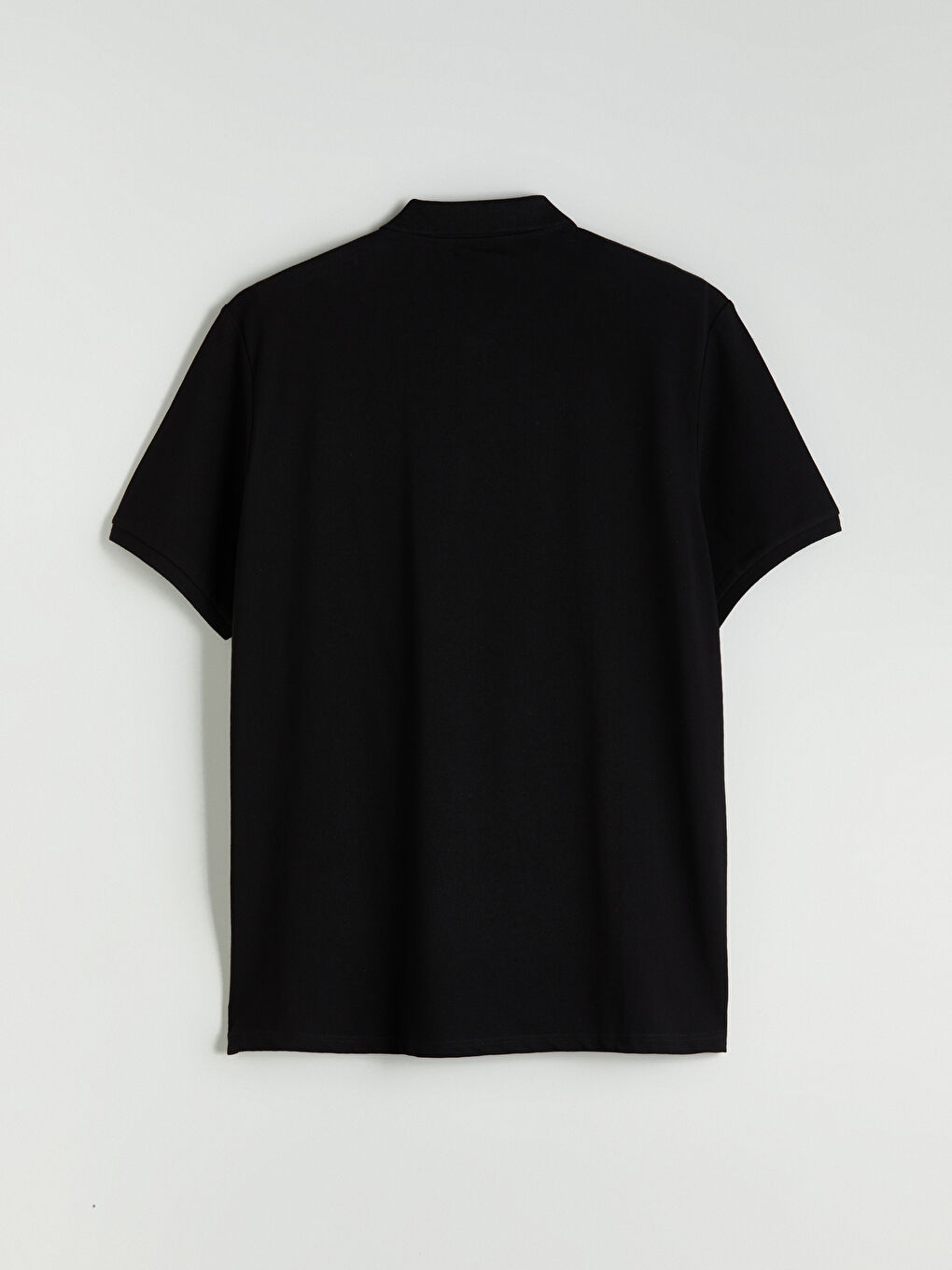 Siyah Büyük Beden Polo Yaka Pike Erkek Tişört-13