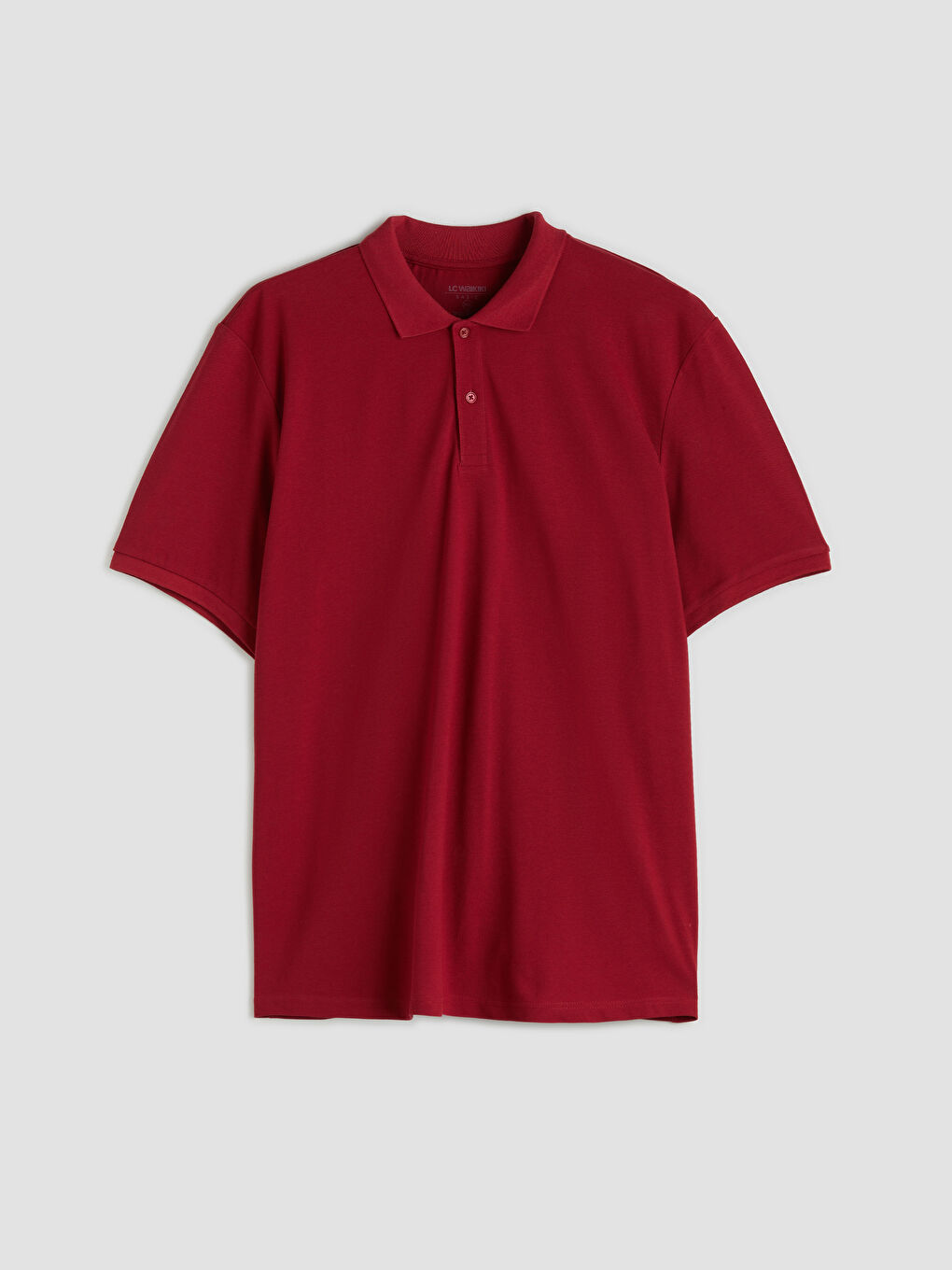 Bordo Büyük Beden Polo Yaka Pike Erkek Tişört-4