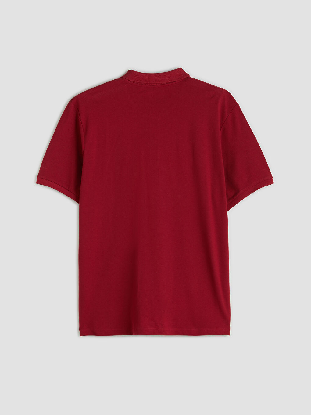 Bordo Büyük Beden Polo Yaka Pike Erkek Tişört-5