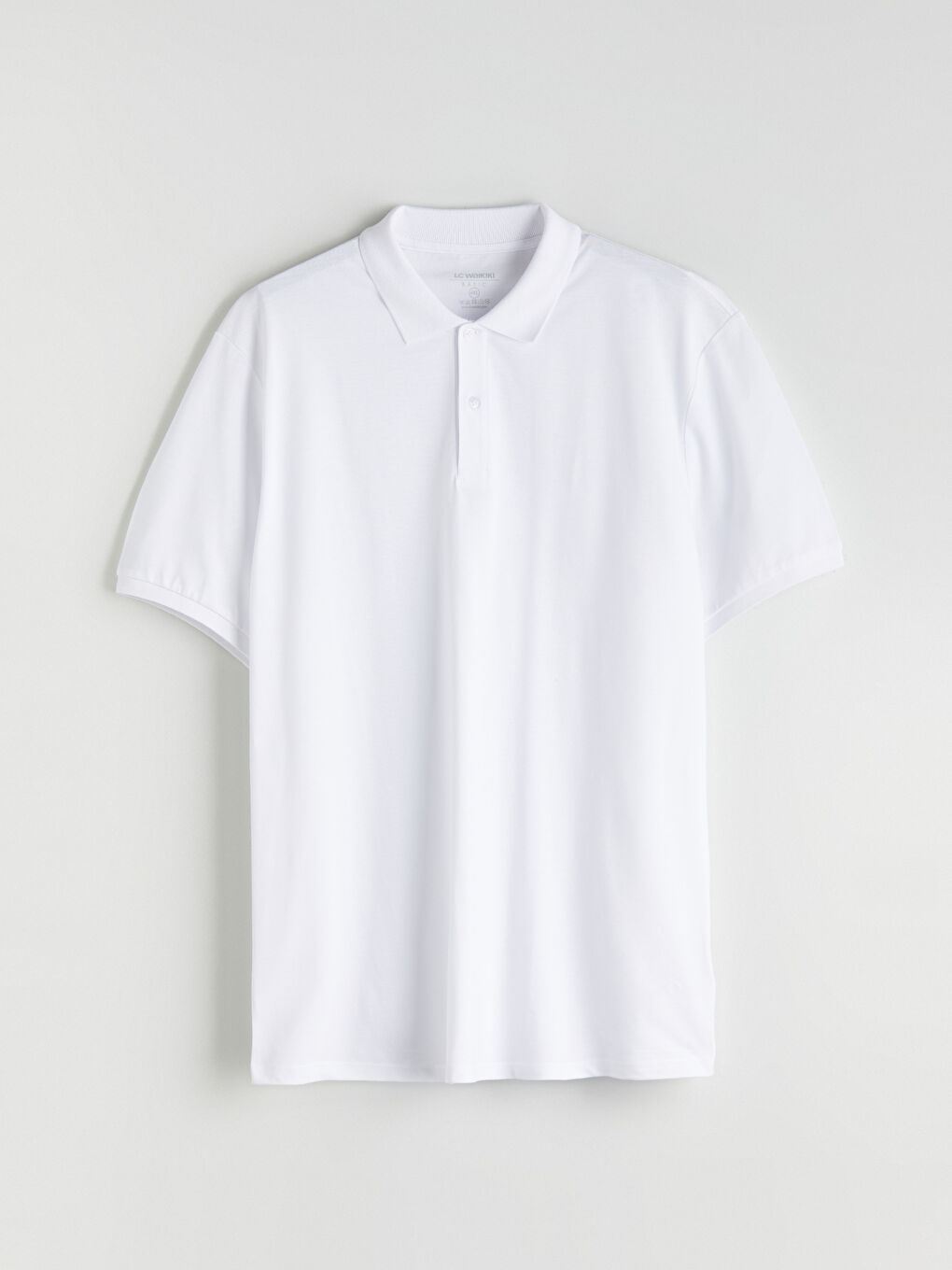 Beyaz Büyük Beden Polo Yaka Pike Erkek Tişört-11