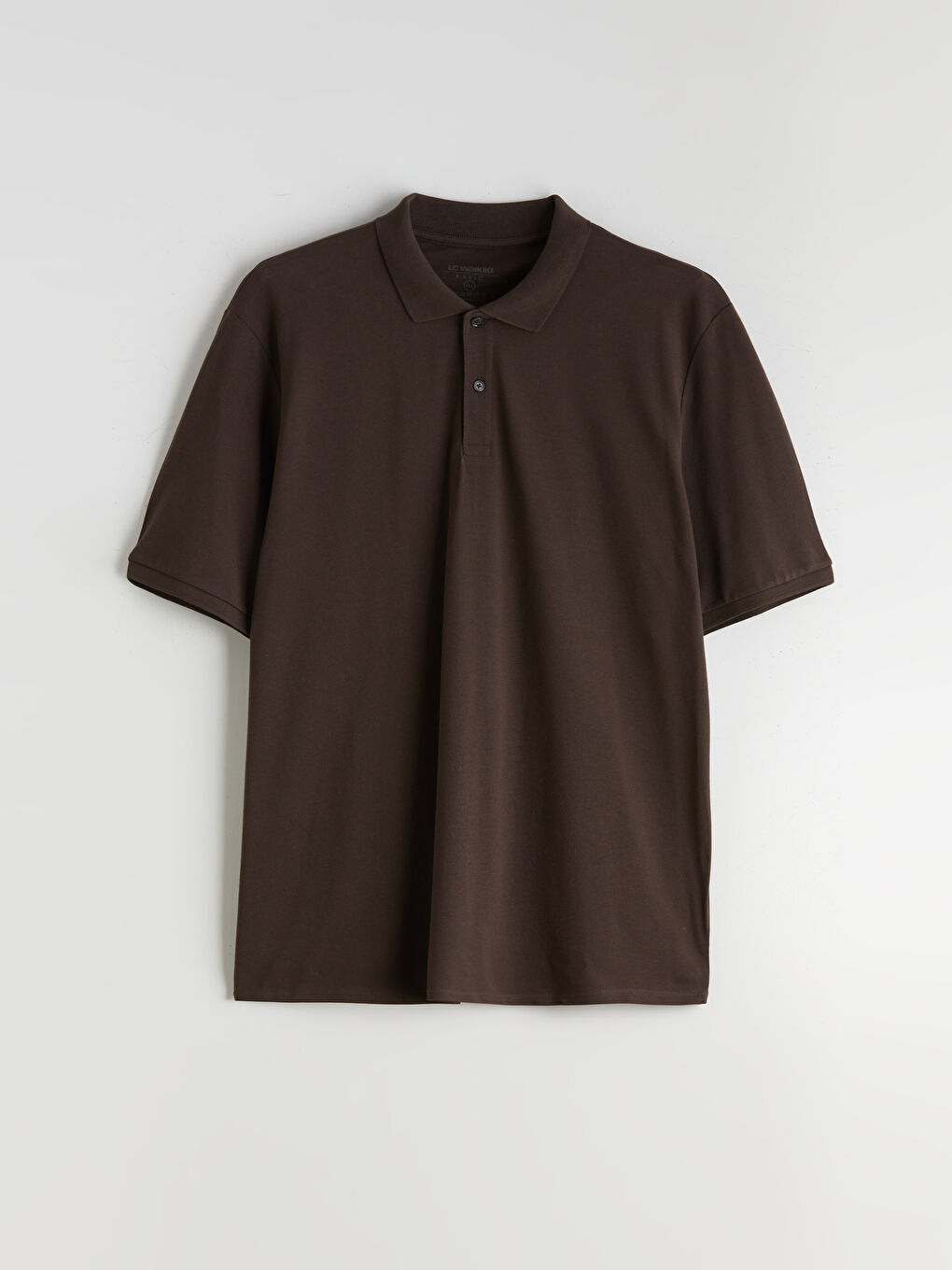 Kahverengi Büyük Beden Polo Yaka Pike Erkek Tişört-4