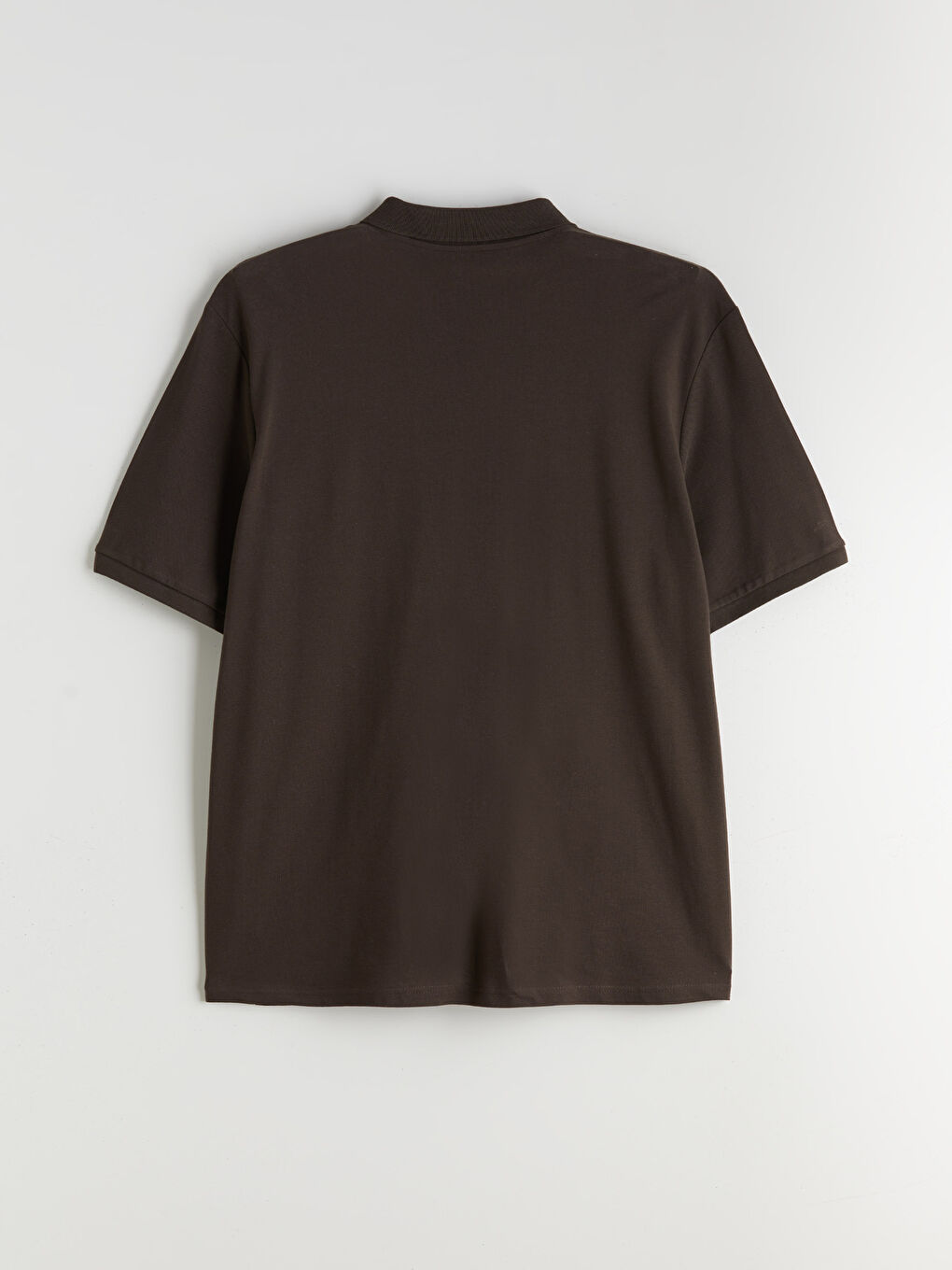 Kahverengi Büyük Beden Polo Yaka Pike Erkek Tişört-5