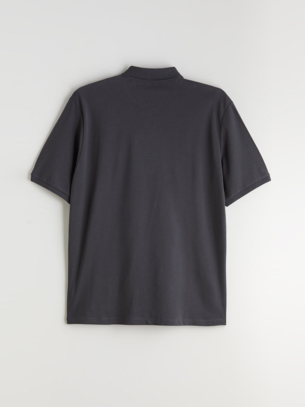 Antrasit Büyük Beden Polo Yaka Pike Erkek Tişört-5