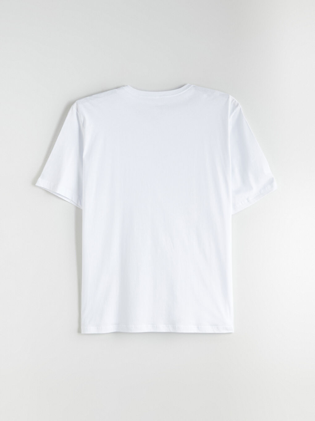 Beyaz Büyük Beden V Yaka Penye Erkek Tişört-9