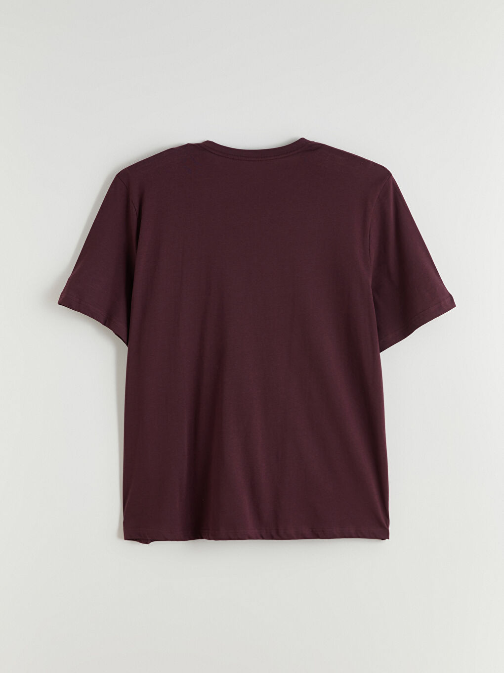 Mürdüm Büyük Beden V Yaka Penye Erkek Tişört-5